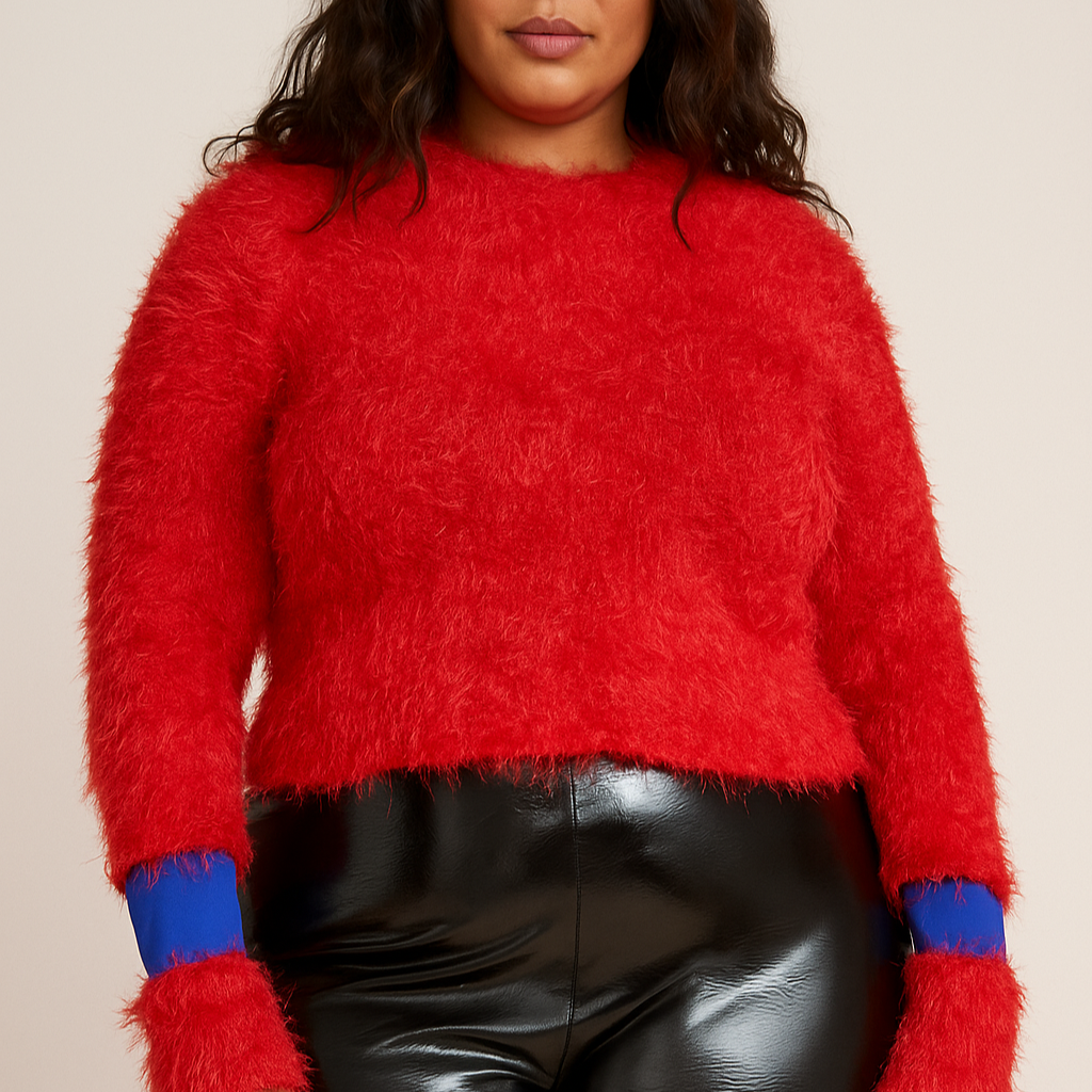Rouge avec bandes bleu stretch en bas des manches ( court ) EN PRÉCOMMANDE