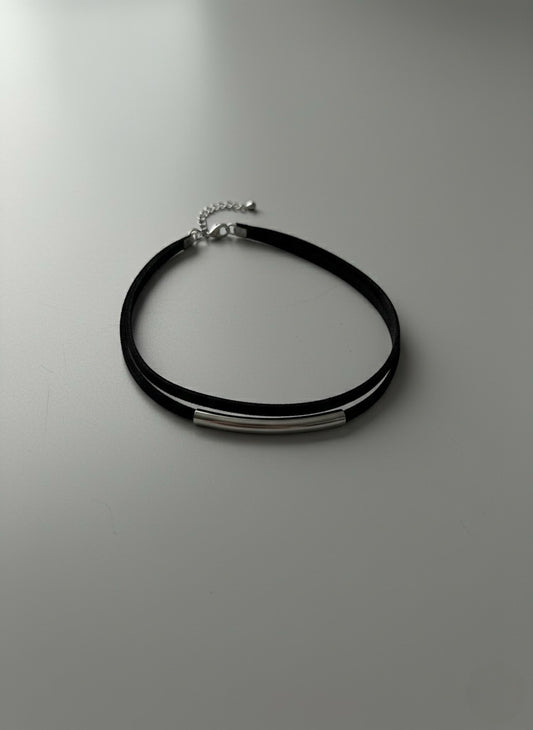 Double collier ras du cou noir