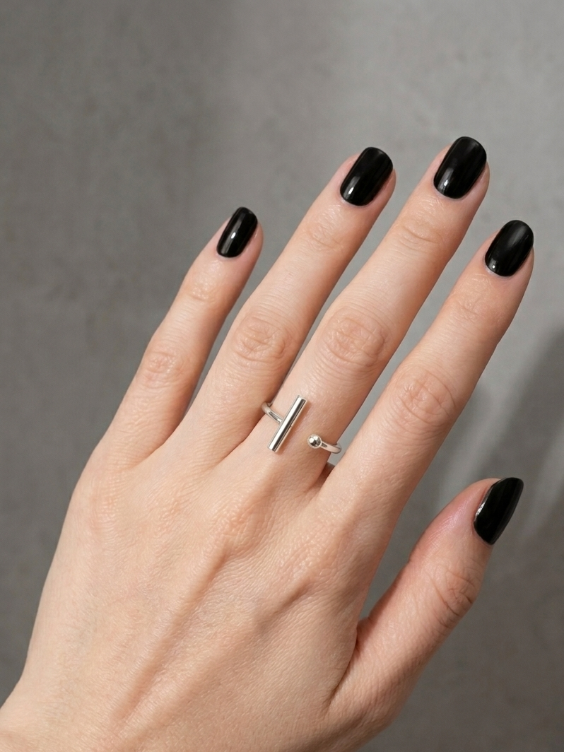 Bague CHEVALERET argentée – anneau ouvert acier inoxydable, bijou parisien LAMANIAK