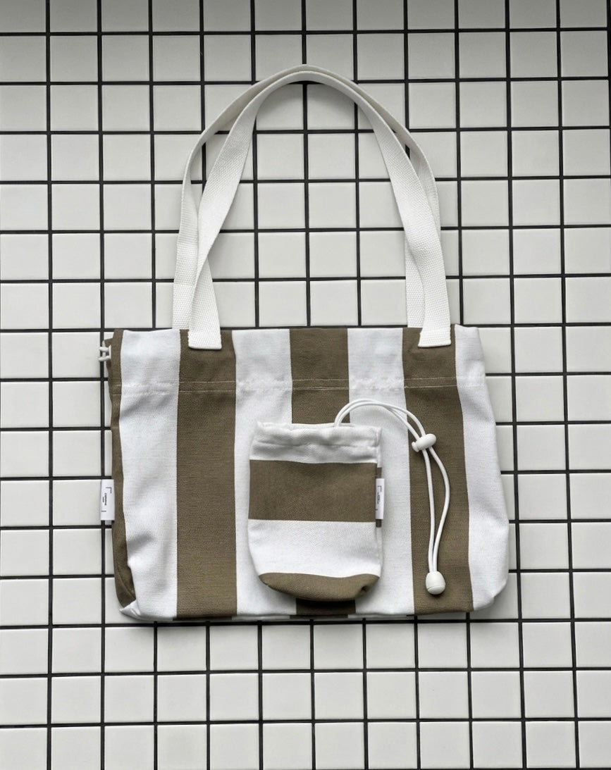 Ensemble sac et pochette en toile 100% coton fait main à Paris par LAMANIAK avec amour