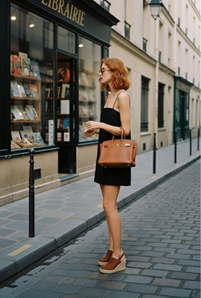 La robe noire made in France de LAMANIAK en coton et lin parfaite pour toutes les occasions