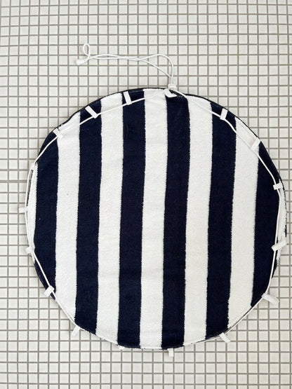Le sac piscine étanche recto/verso coton bleu marine et blanc fait main à Paris
